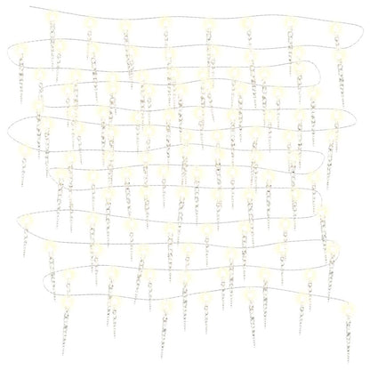 Eiszapfen-Lichterkette 40-Tlg. Warmweiß Acryl Fernbedienung