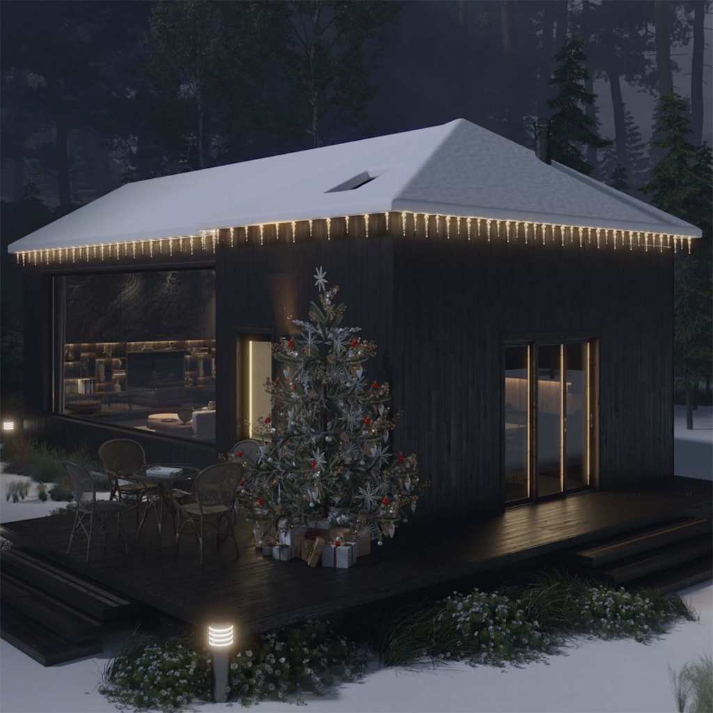 Eiszapfen-Lichterkette 40-Tlg. Warmweiß Acryl Fernbedienung