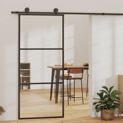 Schiebetür Esg-Glas Und Aluminium Schwarz