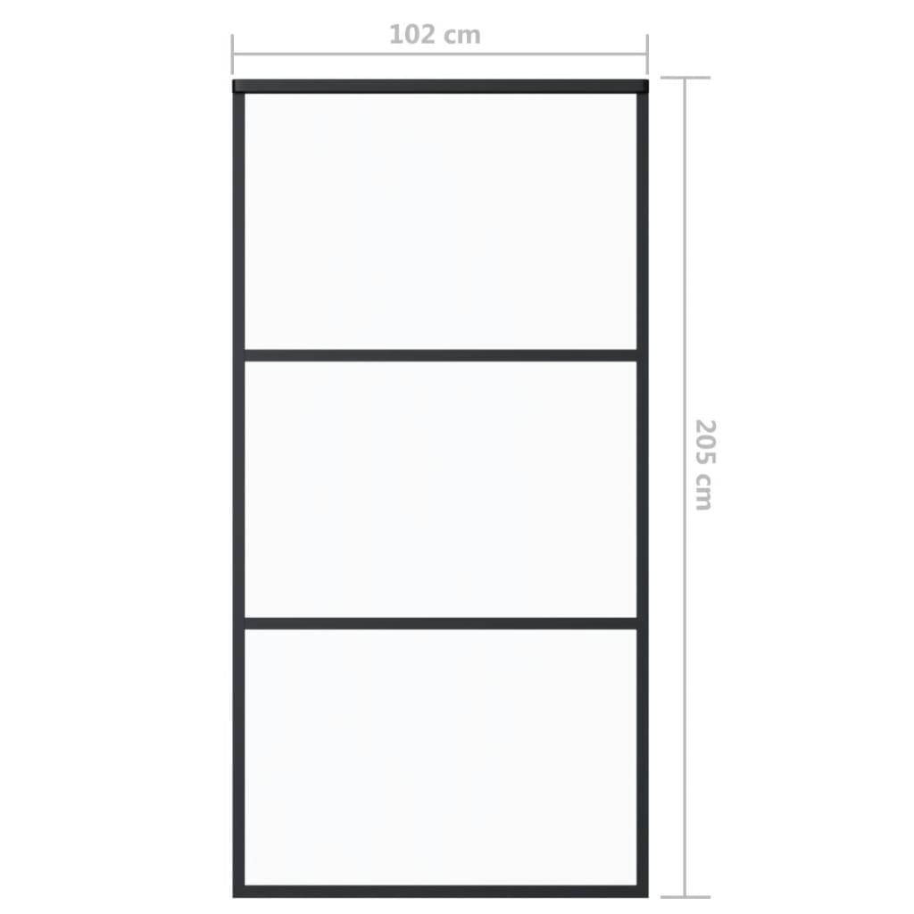 Schiebetür Esg-Glas Und Aluminium Schwarz
