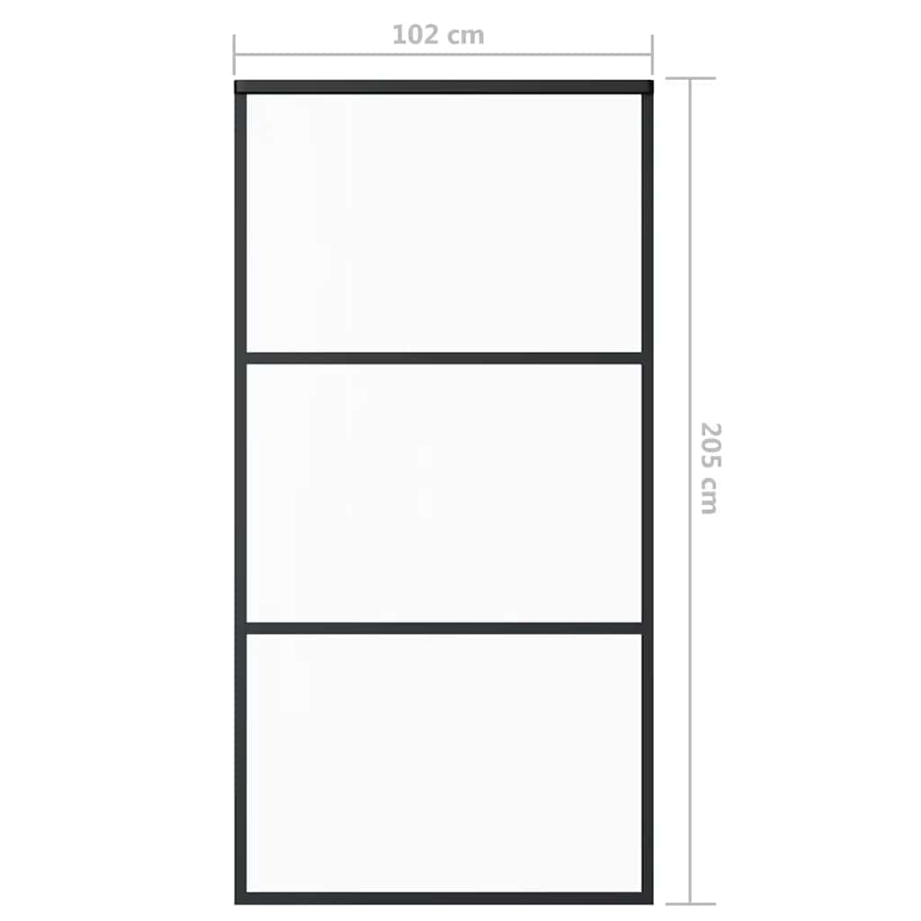 Schiebetür Esg-Glas Und Aluminium Schwarz