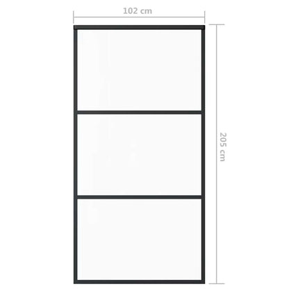 Schiebetür Esg-Glas Und Aluminium Schwarz