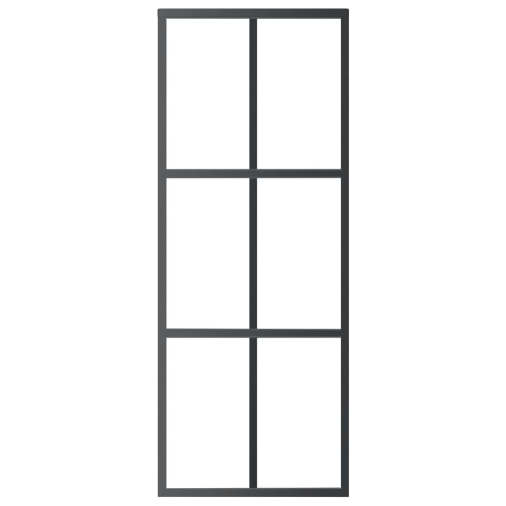 Schiebetür Esg-Glas Und Aluminium Schwarz
