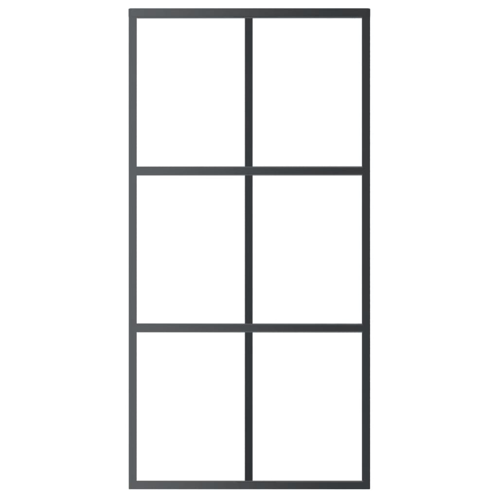 Schiebetür Esg-Glas Und Aluminium Schwarz