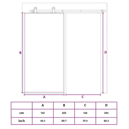 Schiebetür Esg-Glas Und Aluminium Schwarz