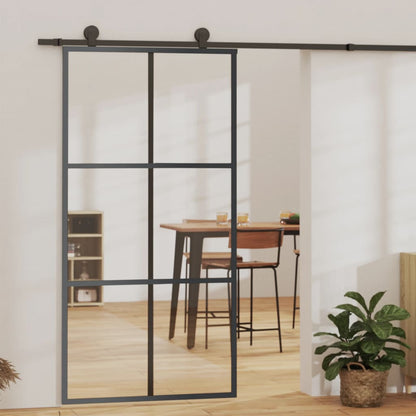 Schiebetür Esg-Glas Und Aluminium Schwarz