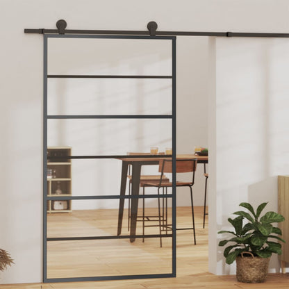 Schiebetür Esg-Glas Und Aluminium Schwarz