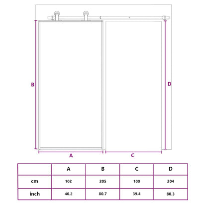 Schiebetür Esg-Glas Und Aluminium Schwarz
