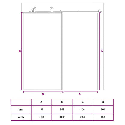 Schiebetür Esg-Glas Und Aluminium Schwarz