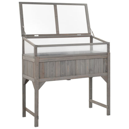 Hochbeet Mit Gewächshaus 110X54X120 Cm Massivholz Tanne