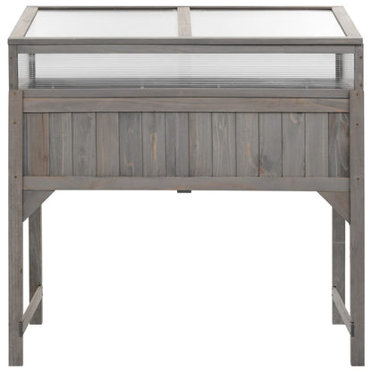 Hochbeet Mit Gewächshaus 110X54X120 Cm Massivholz Tanne