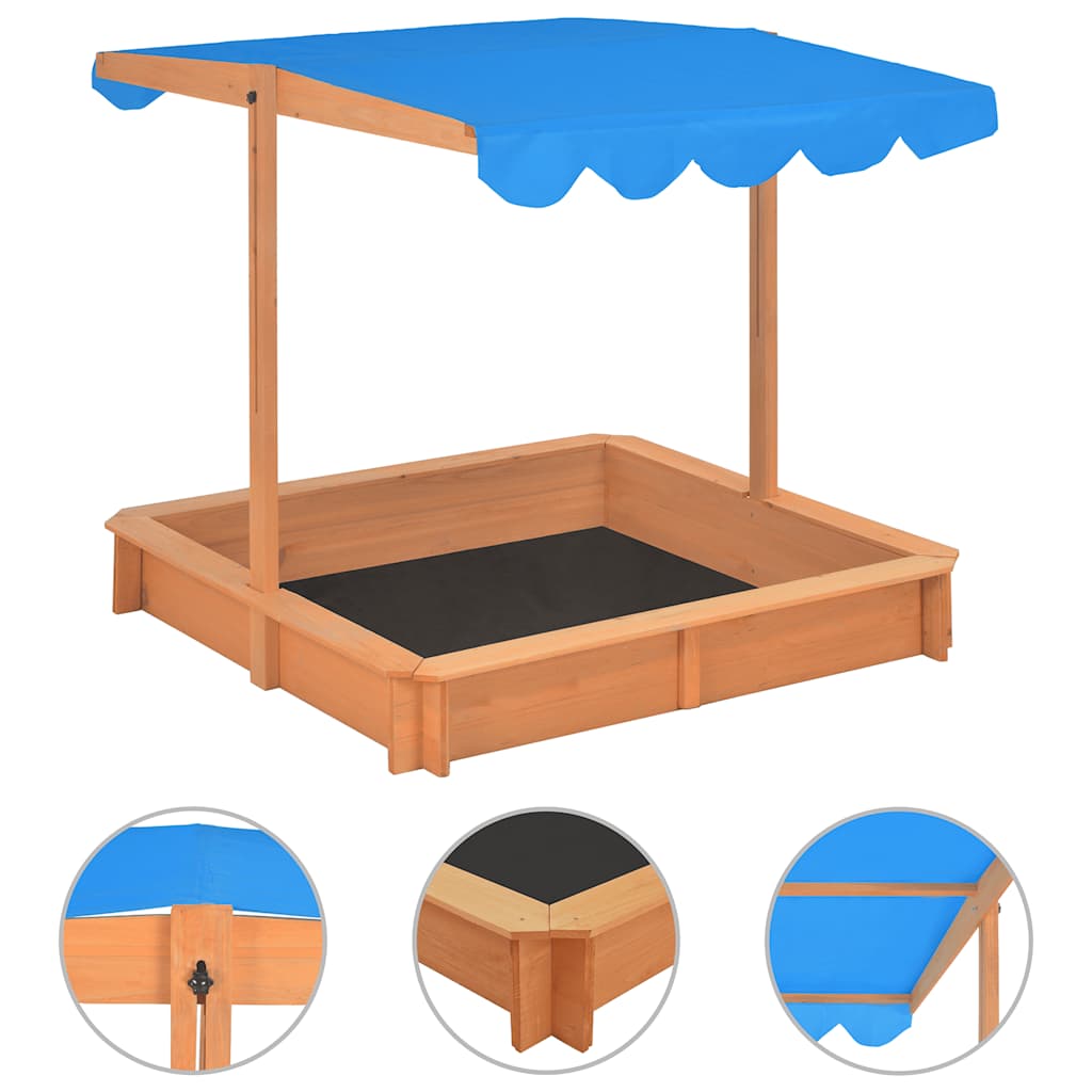 Sandkasten Mit Verstellbarem Dach Tannenholz Uv50