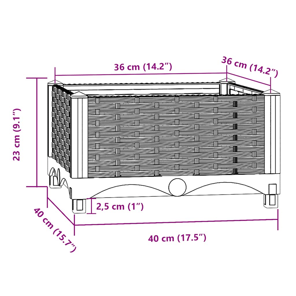 Hochbeet 40X40X23 Cm Polypropylen Braun