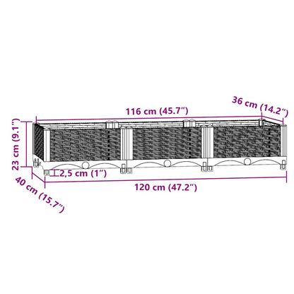 Hochbeet 120X40X23 Cm Polypropylen Braun