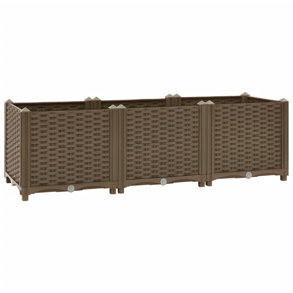 Hochbeet 120 X 40 X 38 Cm Polypropylen Braun