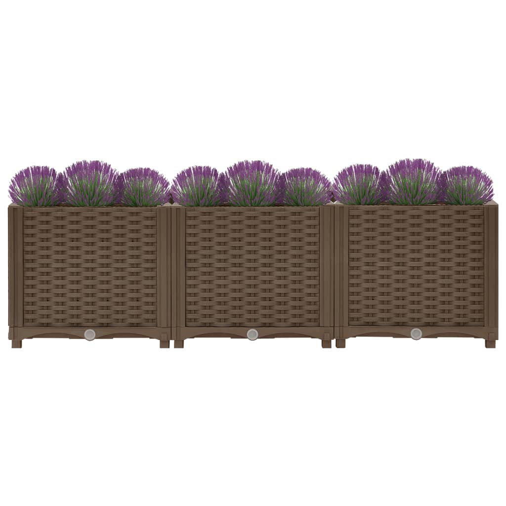 Hochbeet 120 X 40 X 38 Cm Polypropylen Braun