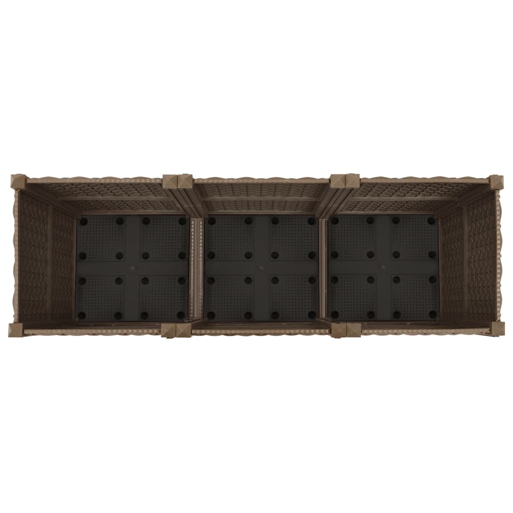 Hochbeet 120 X 40 X 38 Cm Polypropylen Braun