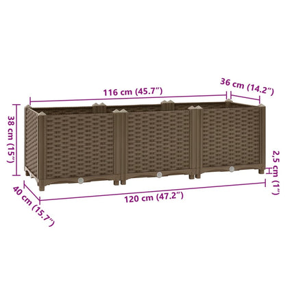 Hochbeet 120 X 40 X 38 Cm Polypropylen Braun