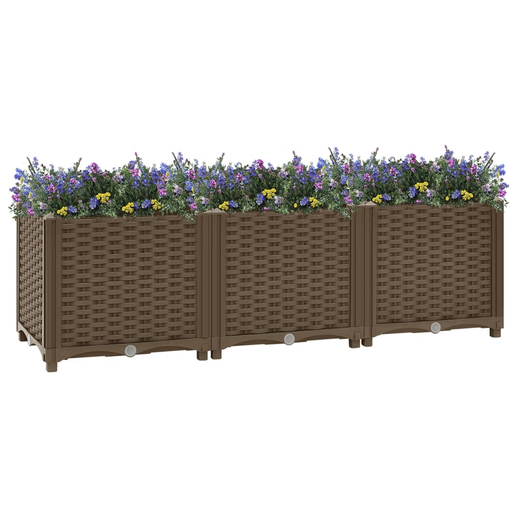 Hochbeet 120 X 40 X 38 Cm Polypropylen Braun