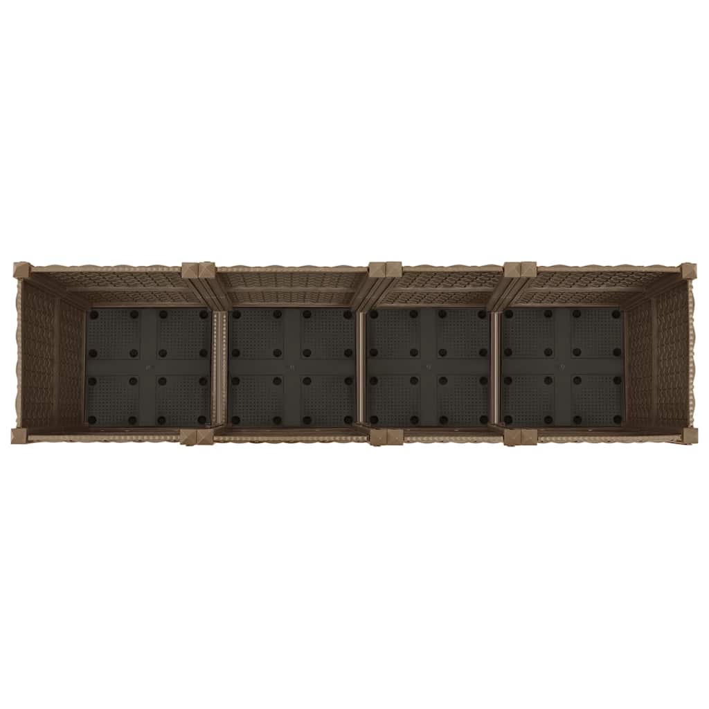 Hochbeet 160 X 40 X 38 Cm Polypropylen Braun
