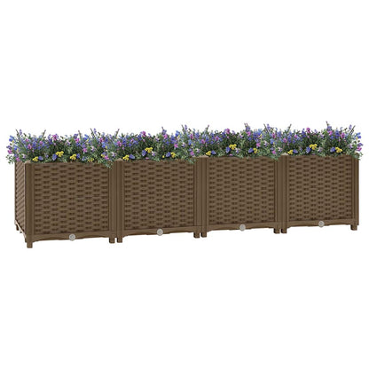 Hochbeet 160 X 40 X 38 Cm Polypropylen Braun