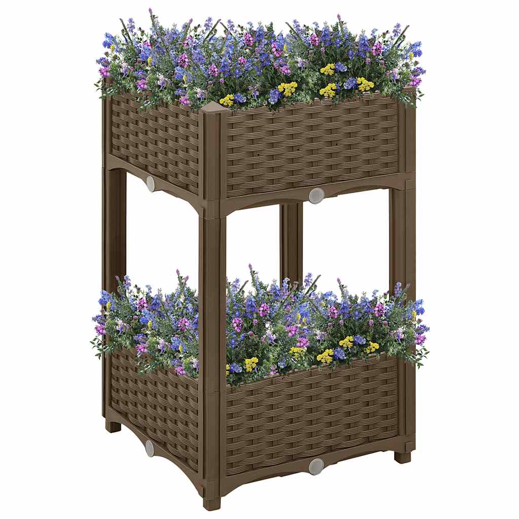 Hochbeet 40X40X71 Cm Polypropylen Braun
