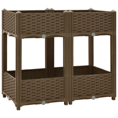 Hochbeet 80X40X71 Cm Polypropylen Braun