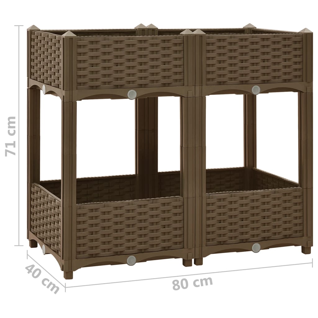 Hochbeet 80X40X71 Cm Polypropylen Braun