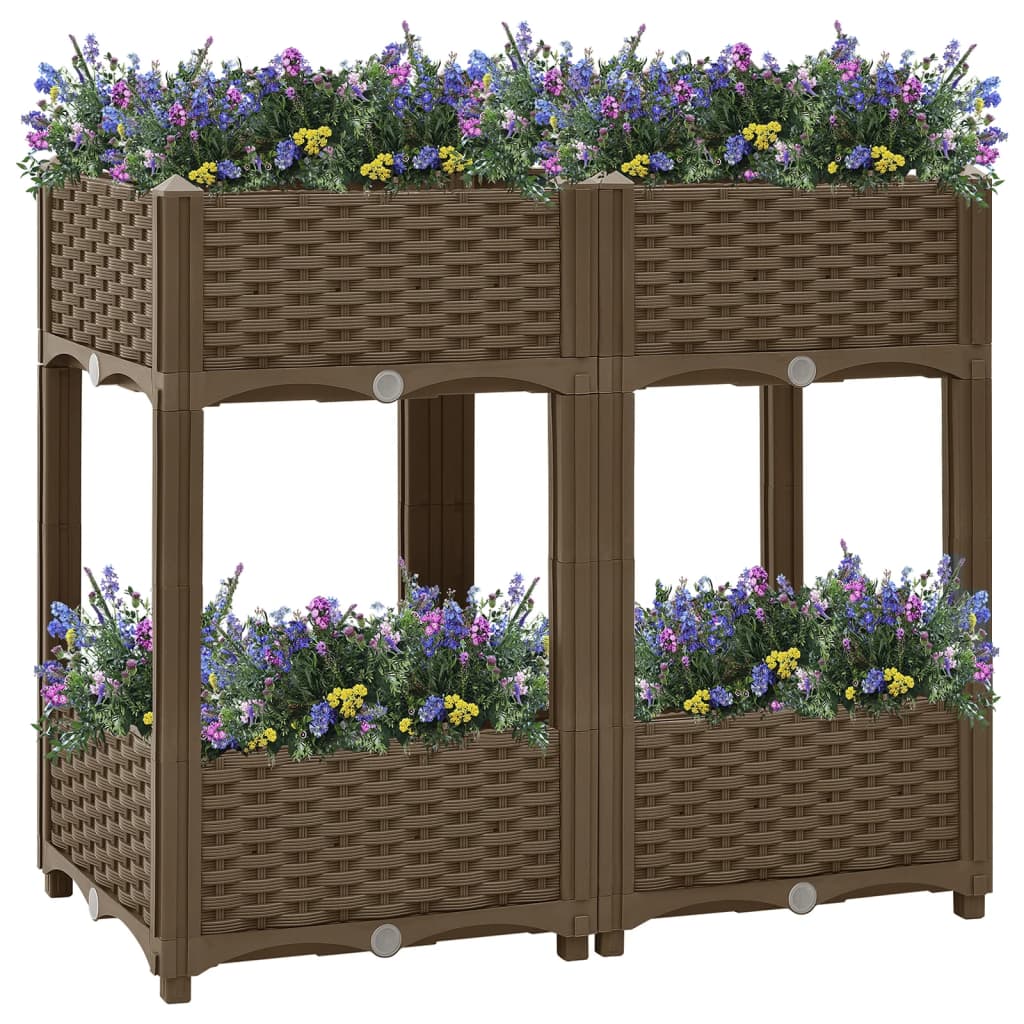 Hochbeet 80X40X71 Cm Polypropylen Braun