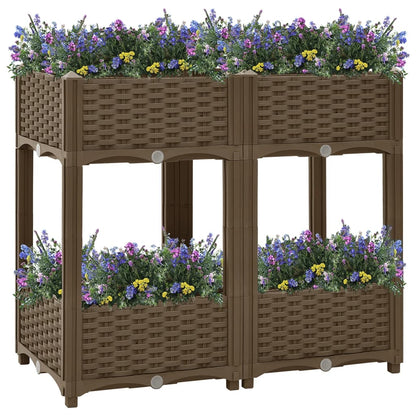 Hochbeet 80X40X71 Cm Polypropylen Braun