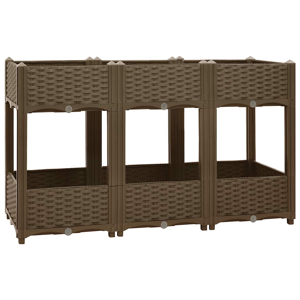 Hochbeet 120X40X71 Cm Polypropylen Braun