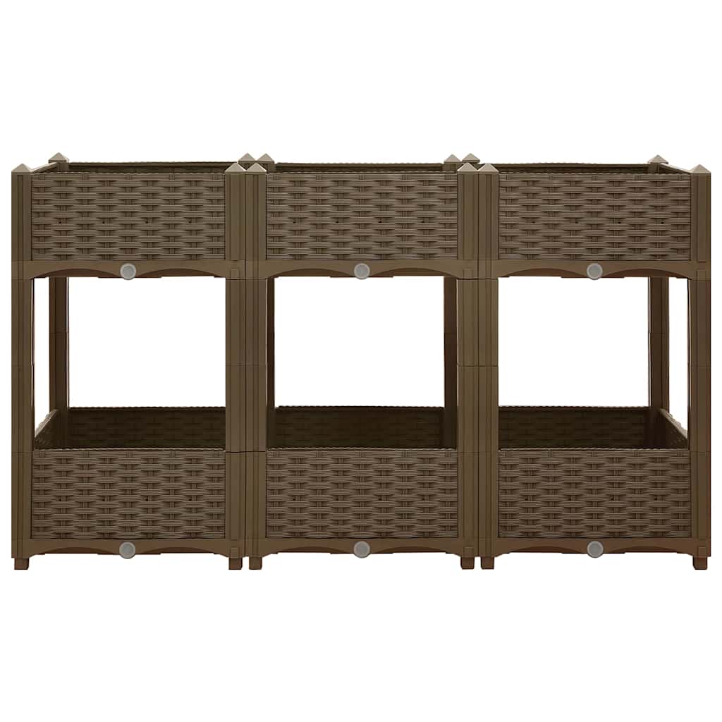 Hochbeet 120X40X71 Cm Polypropylen Braun