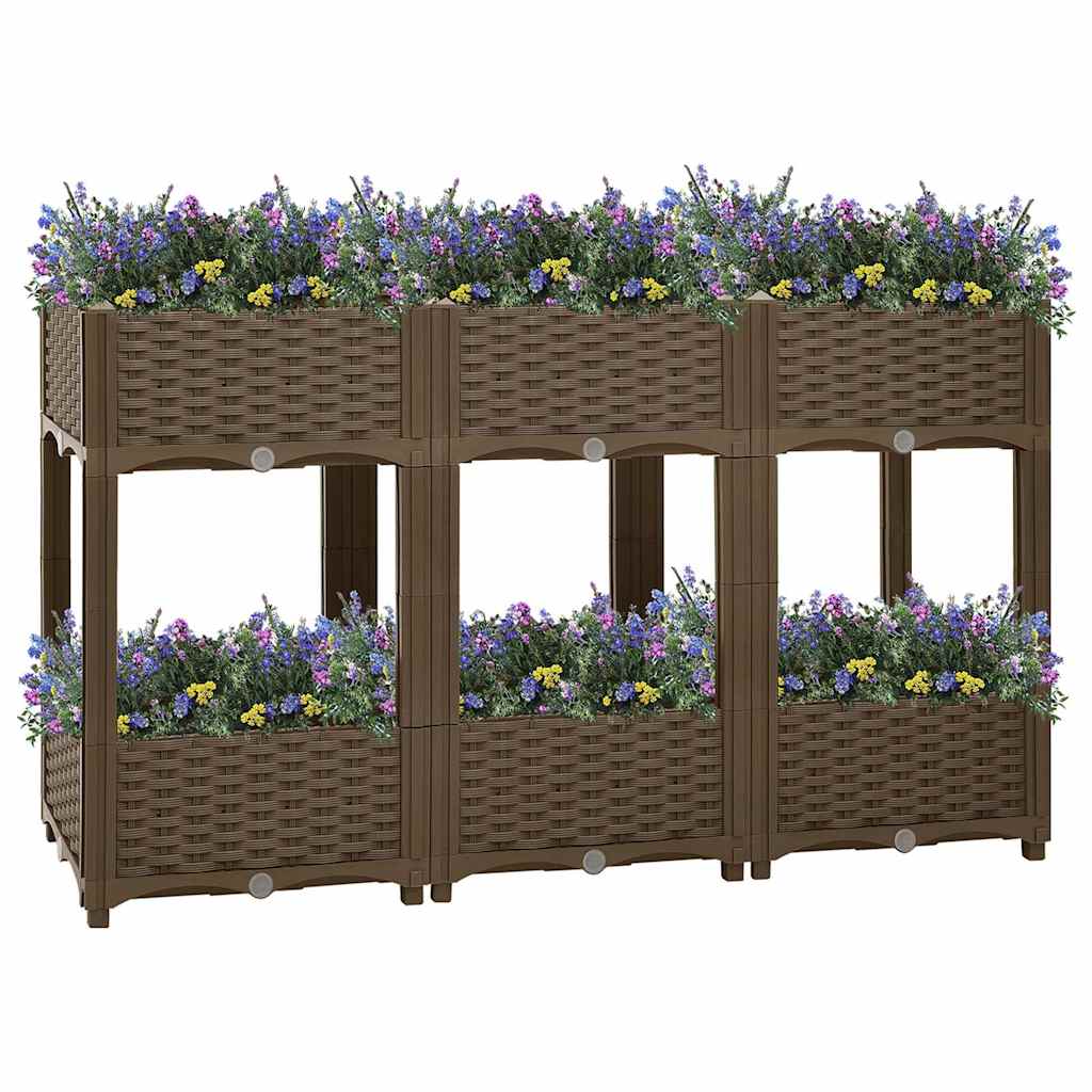 Hochbeet 120X40X71 Cm Polypropylen Braun