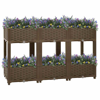 Hochbeet 120X40X71 Cm Polypropylen Braun