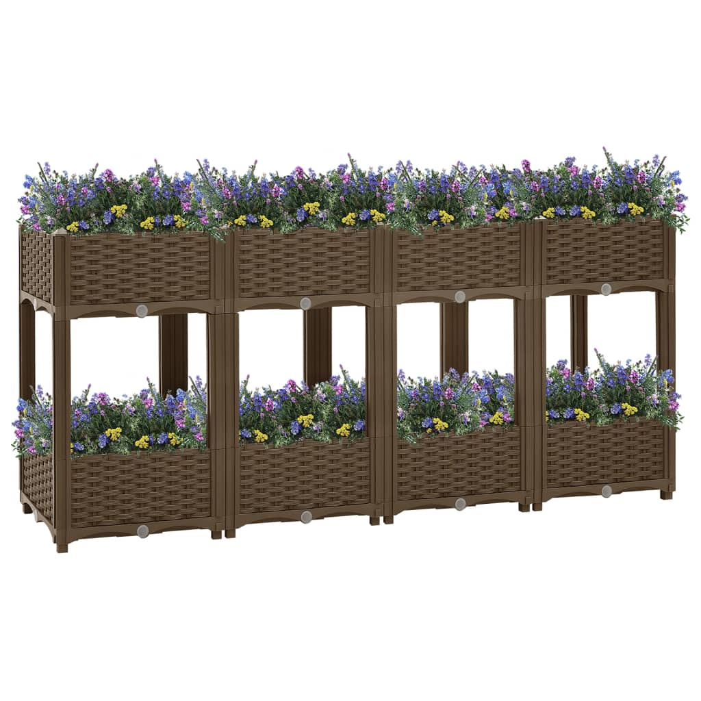 Hochbeet 160X40X71 Cm Polypropylen Braun