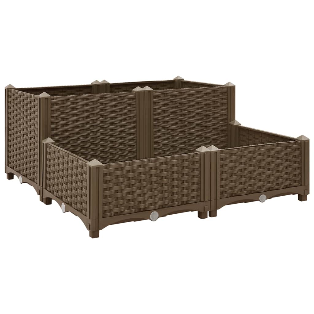 Hochbeet 80X80X38 Cm Polypropylen Braun