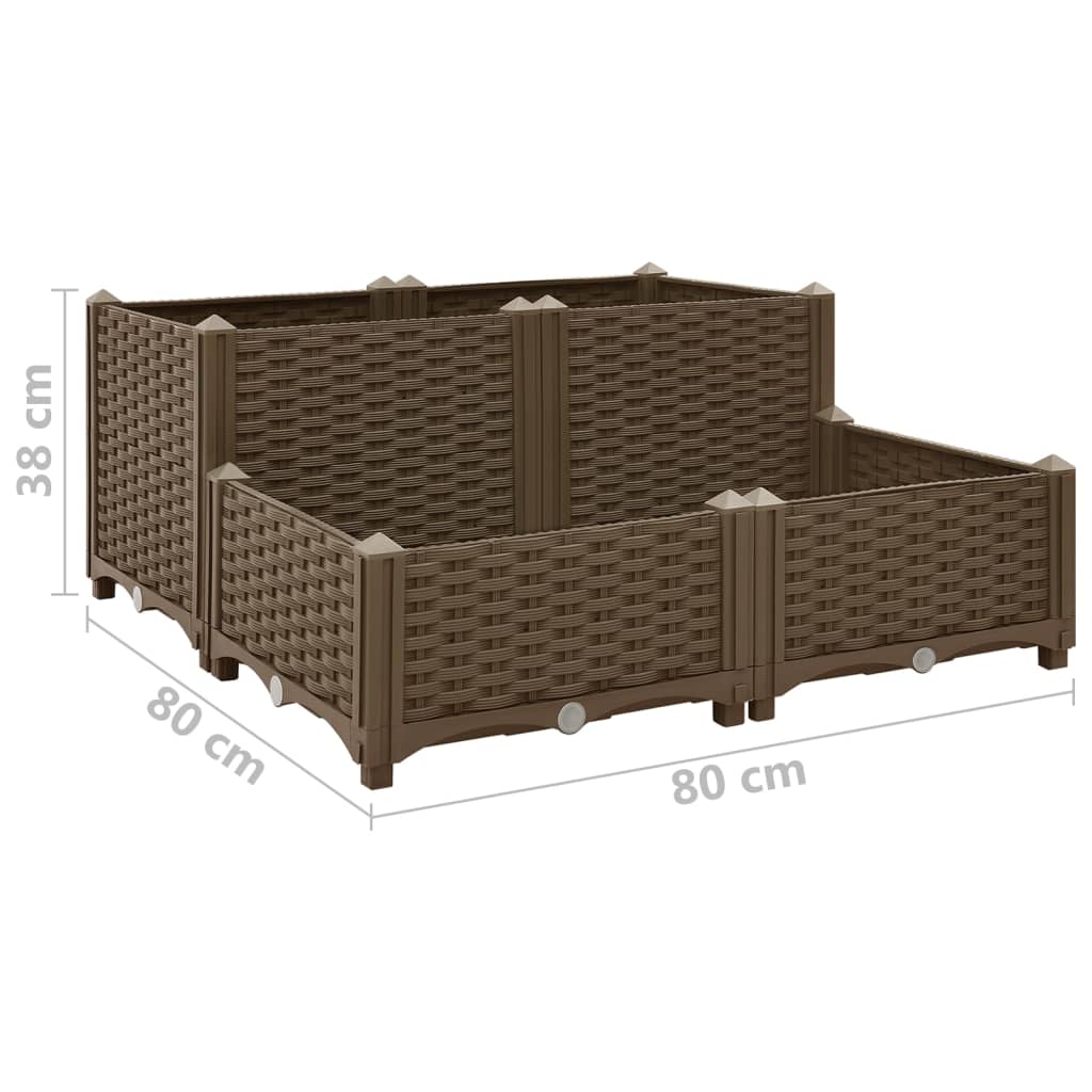 Hochbeet 80X80X38 Cm Polypropylen Braun