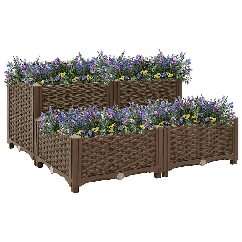 Hochbeet 80X80X38 Cm Polypropylen Braun