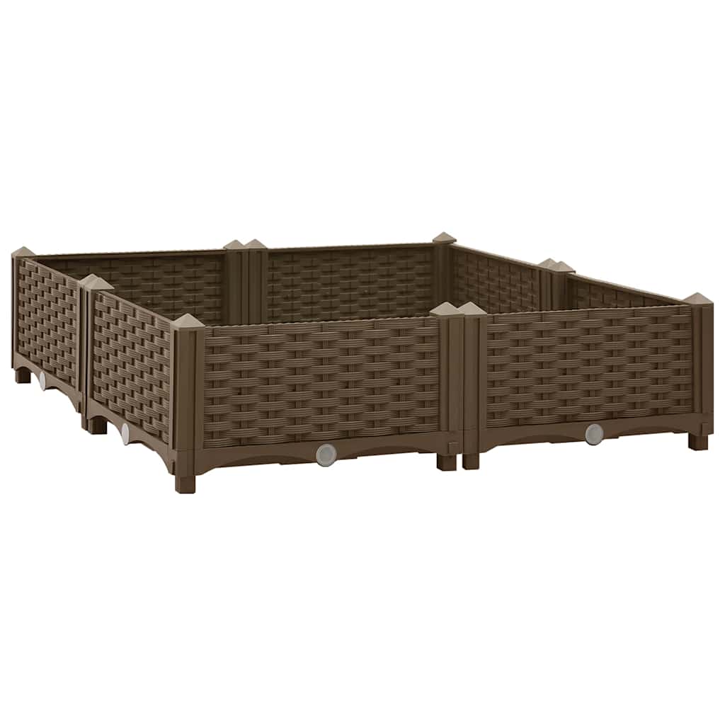 Hochbeet 80X80X23 Cm Polypropylen Braun