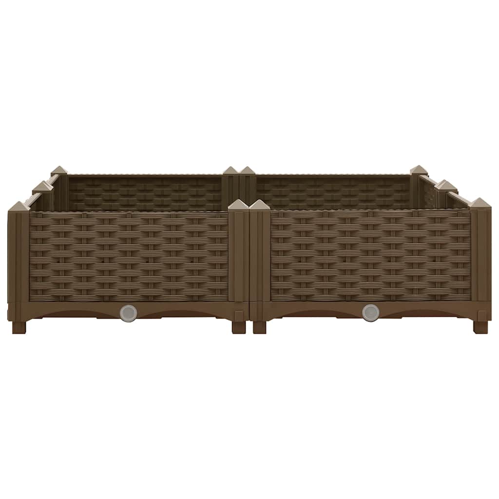 Hochbeet 80X80X23 Cm Polypropylen Braun