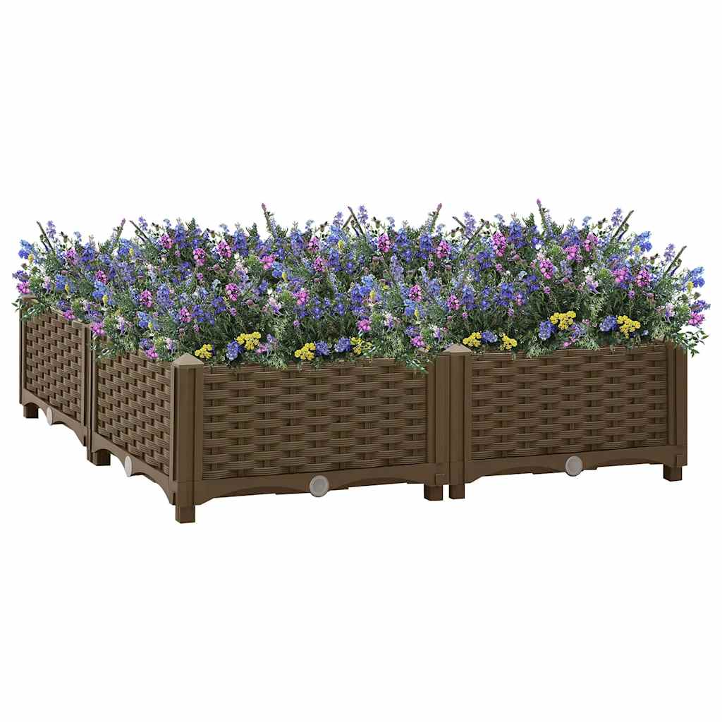Hochbeet 80X80X23 Cm Polypropylen Braun