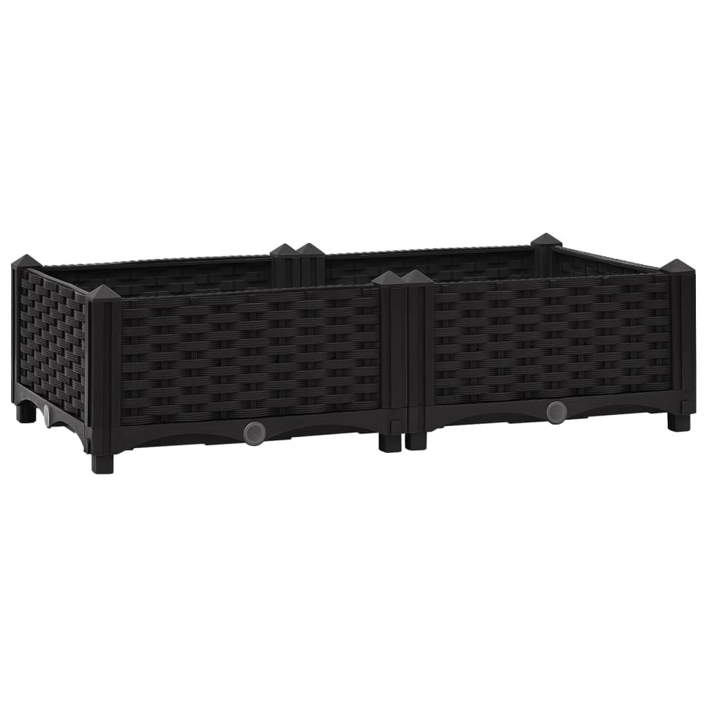 Hochbeet 80X40X23 Cm Polypropylen Schwarz