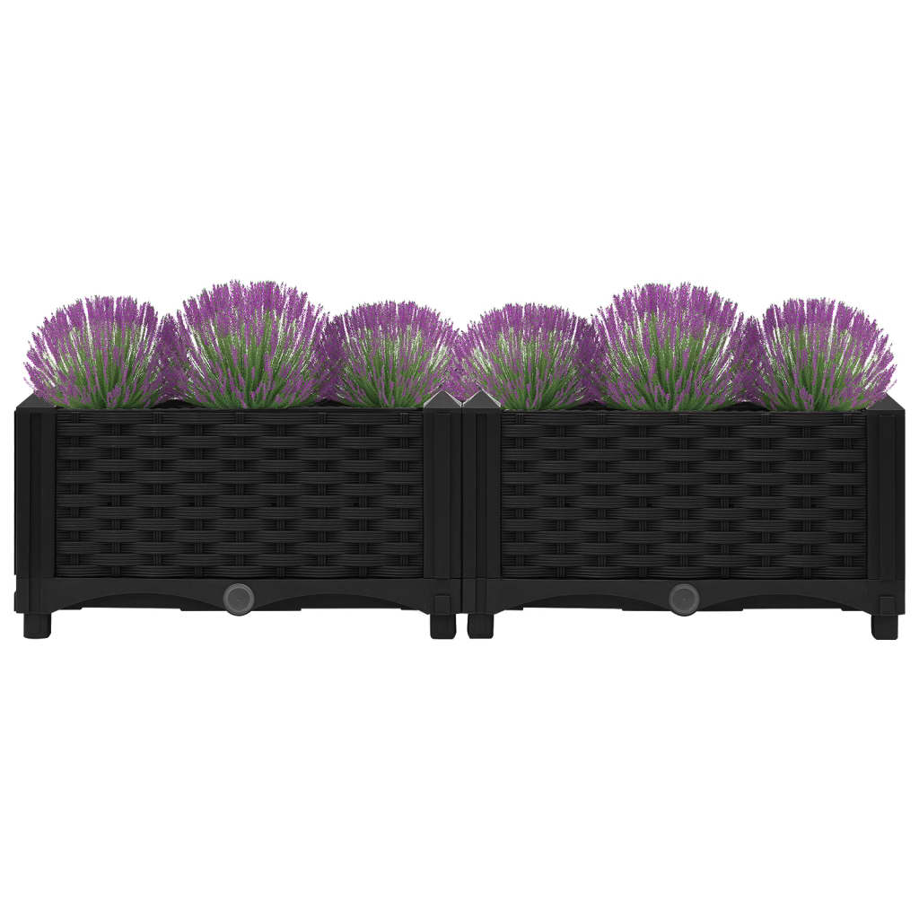 Hochbeet 80X40X23 Cm Polypropylen Schwarz
