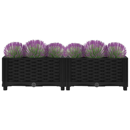 Hochbeet 80X40X23 Cm Polypropylen Schwarz