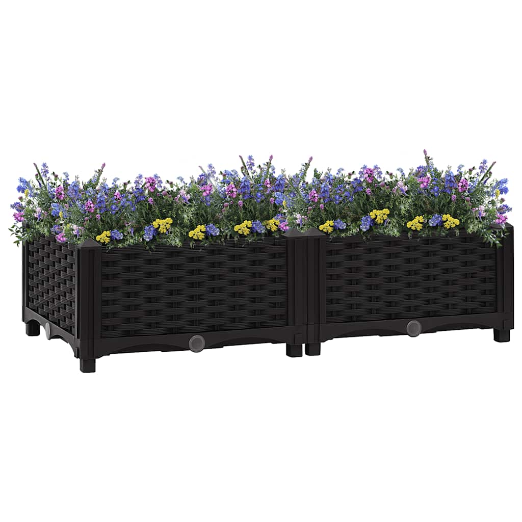 Hochbeet 80X40X23 Cm Polypropylen Schwarz