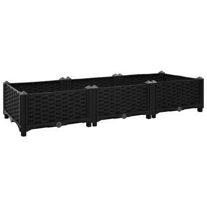 Hochbeet 120X40X23 Cm Polypropylen Schwarz