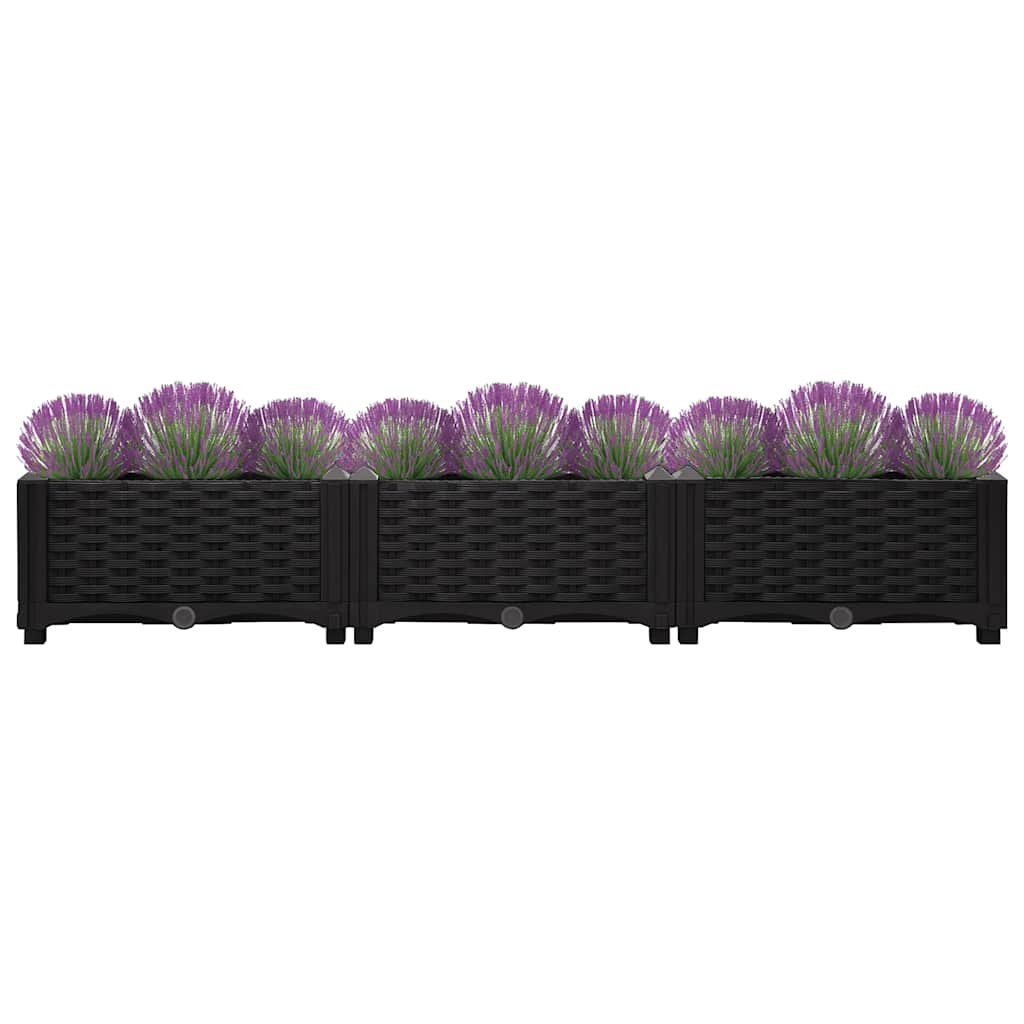Hochbeet 120X40X23 Cm Polypropylen Schwarz