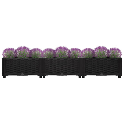 Hochbeet 120X40X23 Cm Polypropylen Schwarz