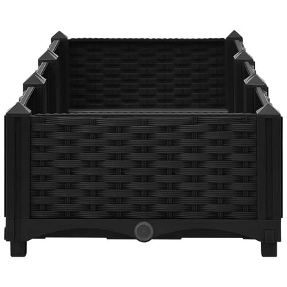 Hochbeet 120X40X23 Cm Polypropylen Schwarz