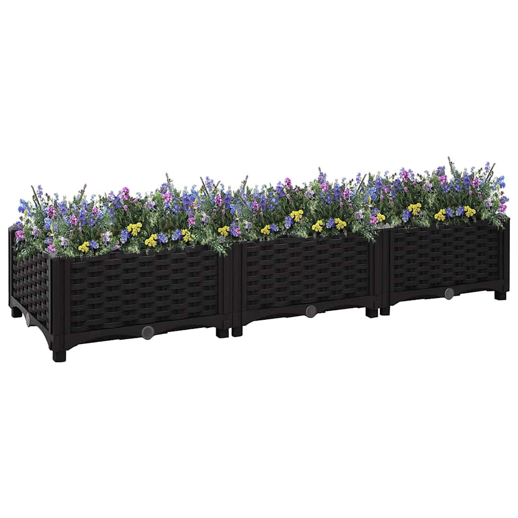 Hochbeet 120X40X23 Cm Polypropylen Schwarz